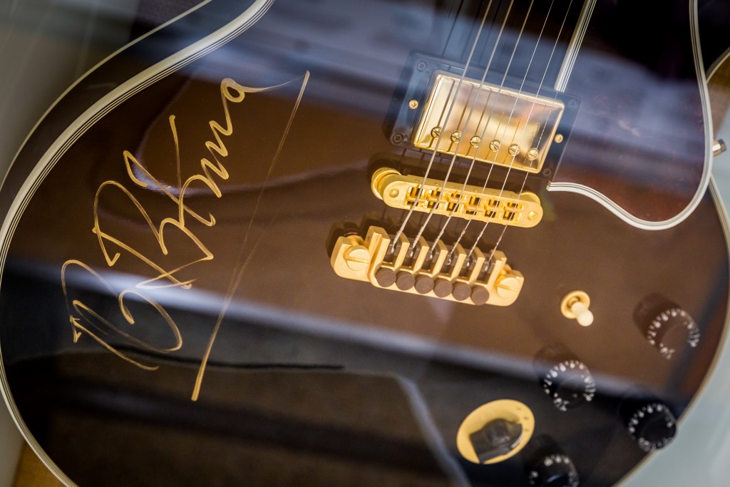 BB King Guitar.  A visit to the Memphis Cotton Museum. May 13, 2015.